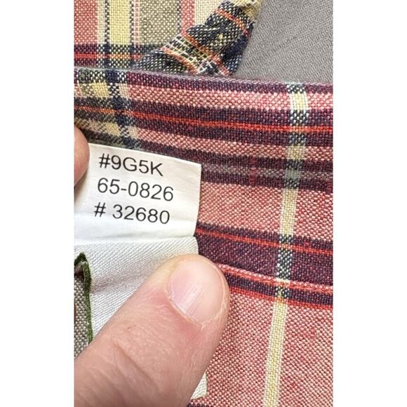 Orvis Linen Blend Button Up Shirt Mens Large Plaid Roll Up Long Sleeves Fishing - Picture 7 of 7